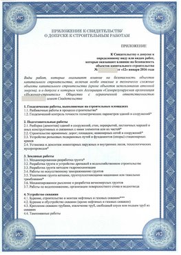 Приложение к свидетельству о допуске к строительным работам Елабуга СРО в строительстве
